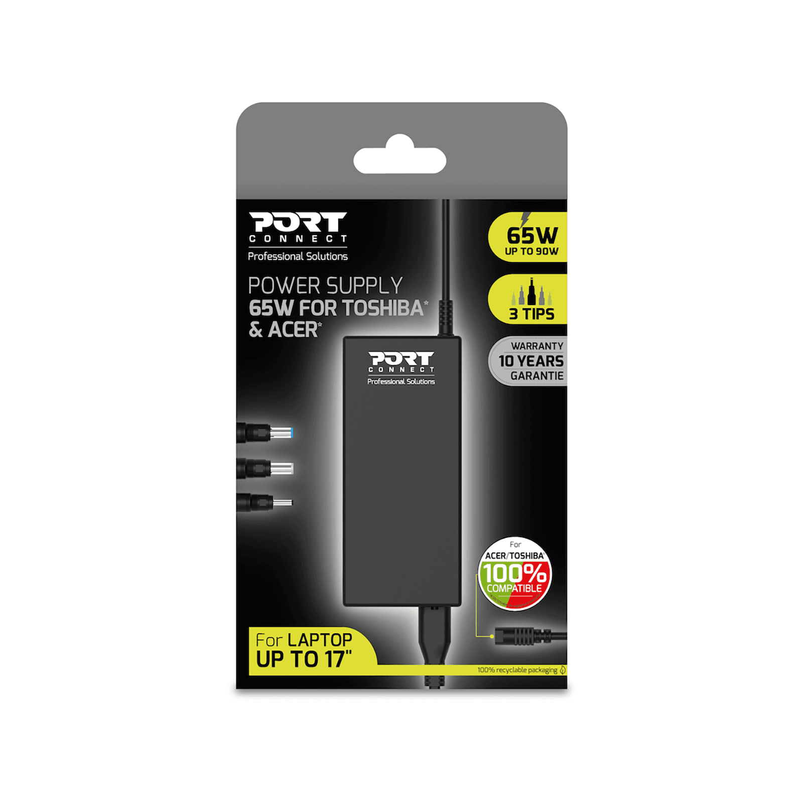 Port 65W Acer & Toshiba AC Adapter — image 1