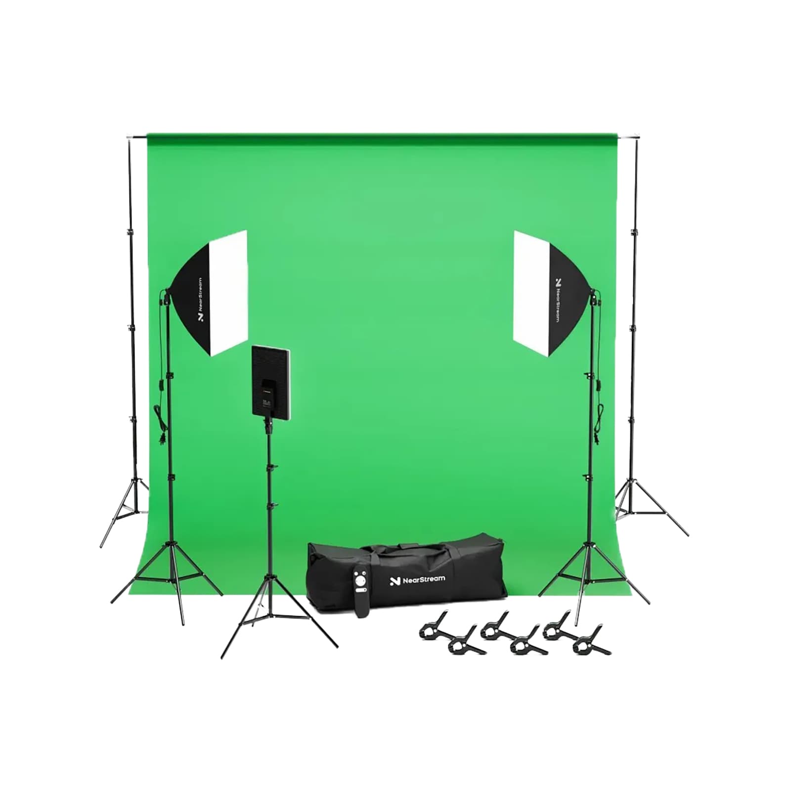 NearStream VK40 Professional Photography Lighting Kit with Green Backdrop — image 1