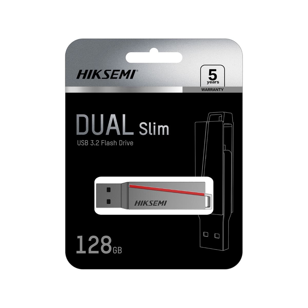 Hiksemi Dual Slim 128GB USB-C Flash Drive — image 1