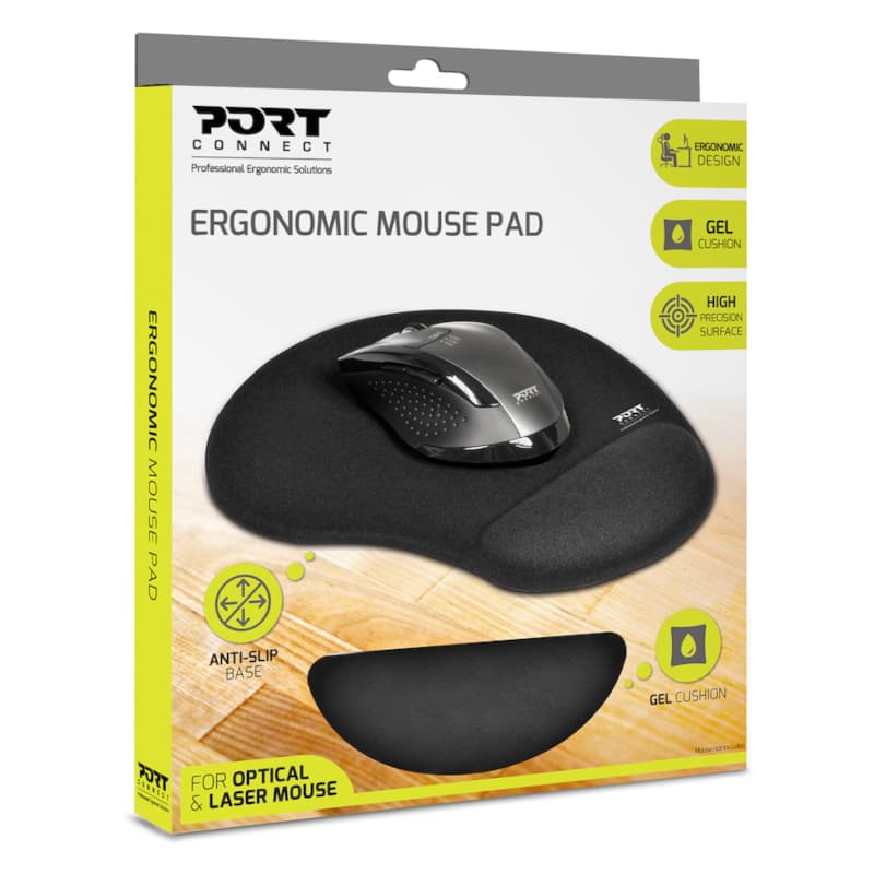 Port Ergonomic Gel Mouse Pad - Black — image 1