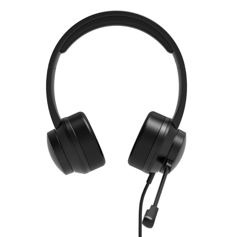 Port Connect USB Headset 1.8m Cable with Mic and Padded/Soft Cushions Black — image 1