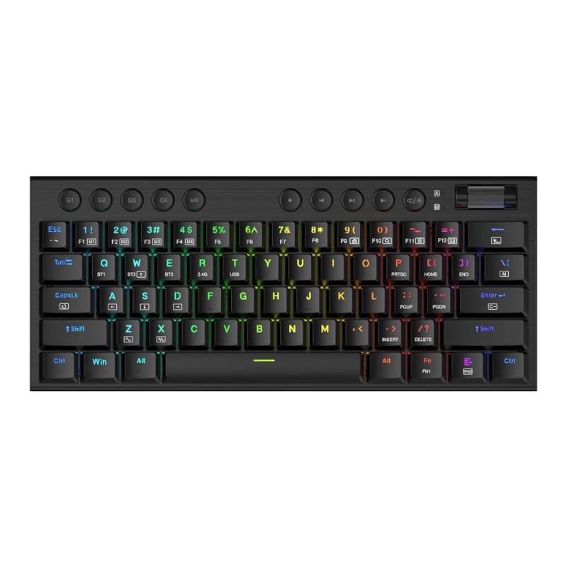 REDRAGON Horus Mini Pro 61Key Wireless Bluetooth Red Switch RGB Low Profile Gaming Mechanical Keyboard - Black — image 1