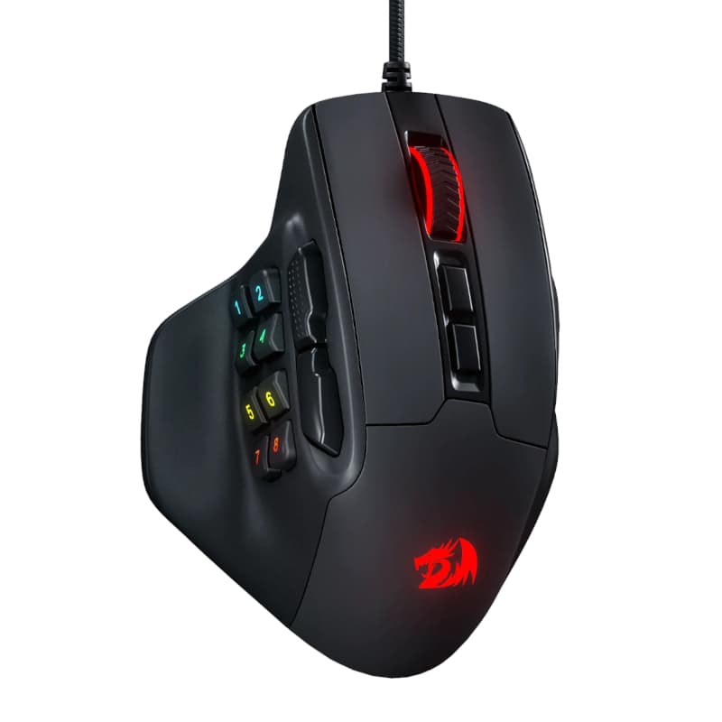 REDRAGON Aatrox 6200DP RGB MMO Gaming Mouse - Black — image 1