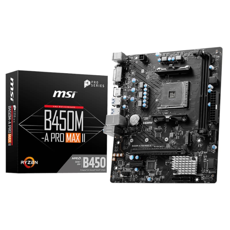 MSI B450M-APRO MAX II AMD AM4 MATX Gaming Motherboard — image 1