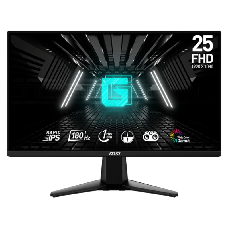 MSI G255F 25" Gaming Monitor 1920x1080 (FHD) Rapid IPS 1ms 180Hz Adaptive Sync HDMI Displayport Black — image 1