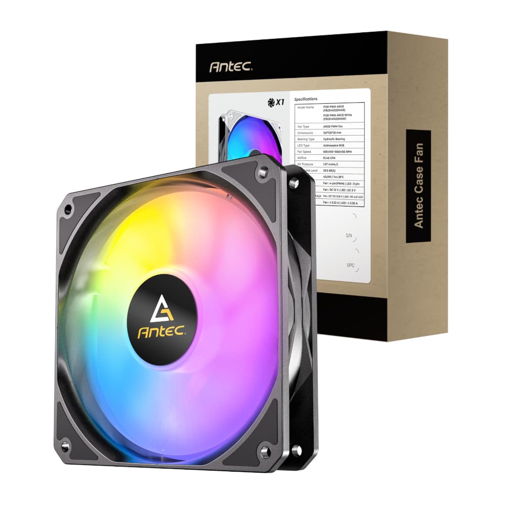 Antec P12 PWM 120mm ARGB Reverse Case Fan - Black — image 1