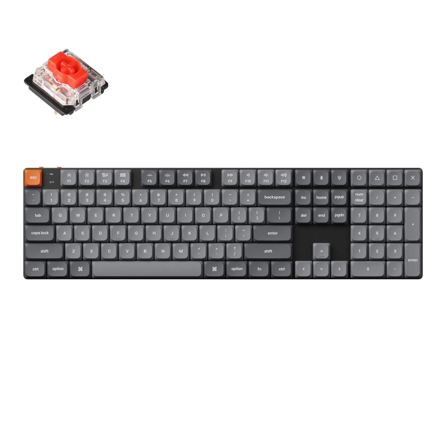 Keychron K5 Max QMK/VIA Full-sized Wireless Custom Mechanical Keyboard | RED Switches — image 1
