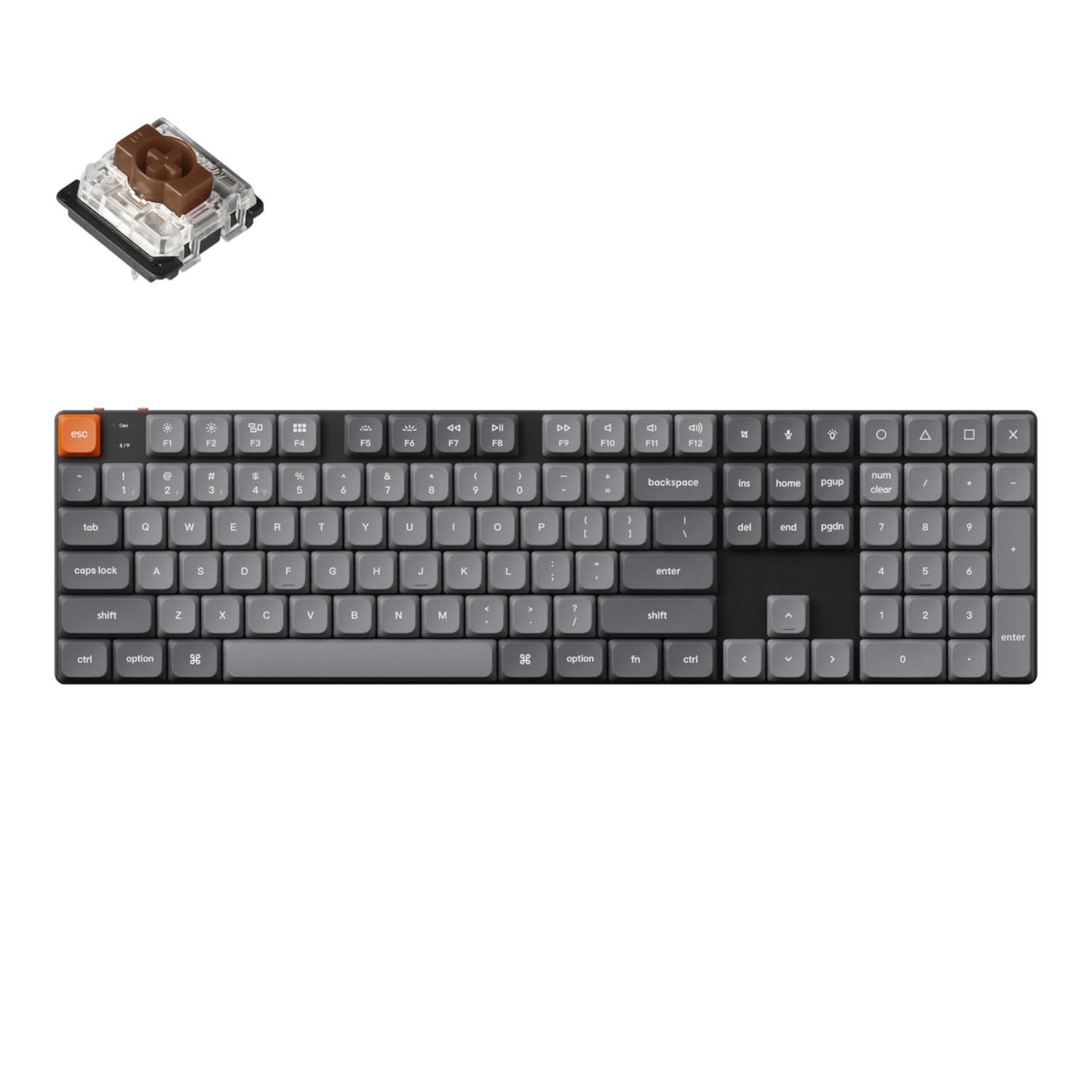 Keychron K5 Max QMK/VIA Full-sized Wireless Custom Mechanical Keyboard | BROWN Switches — image 1