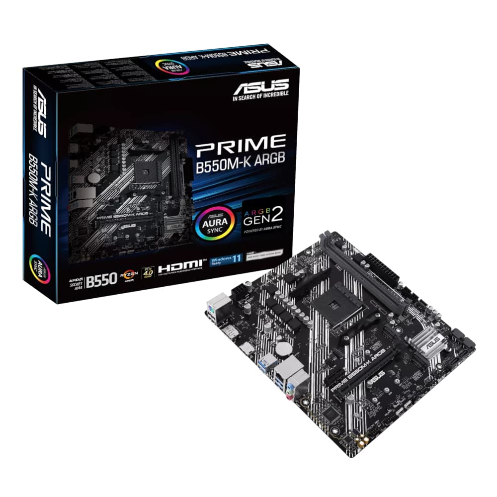 Asus PRIME B550M-K ARGB AM4 M-ATX Motherboard — image 1