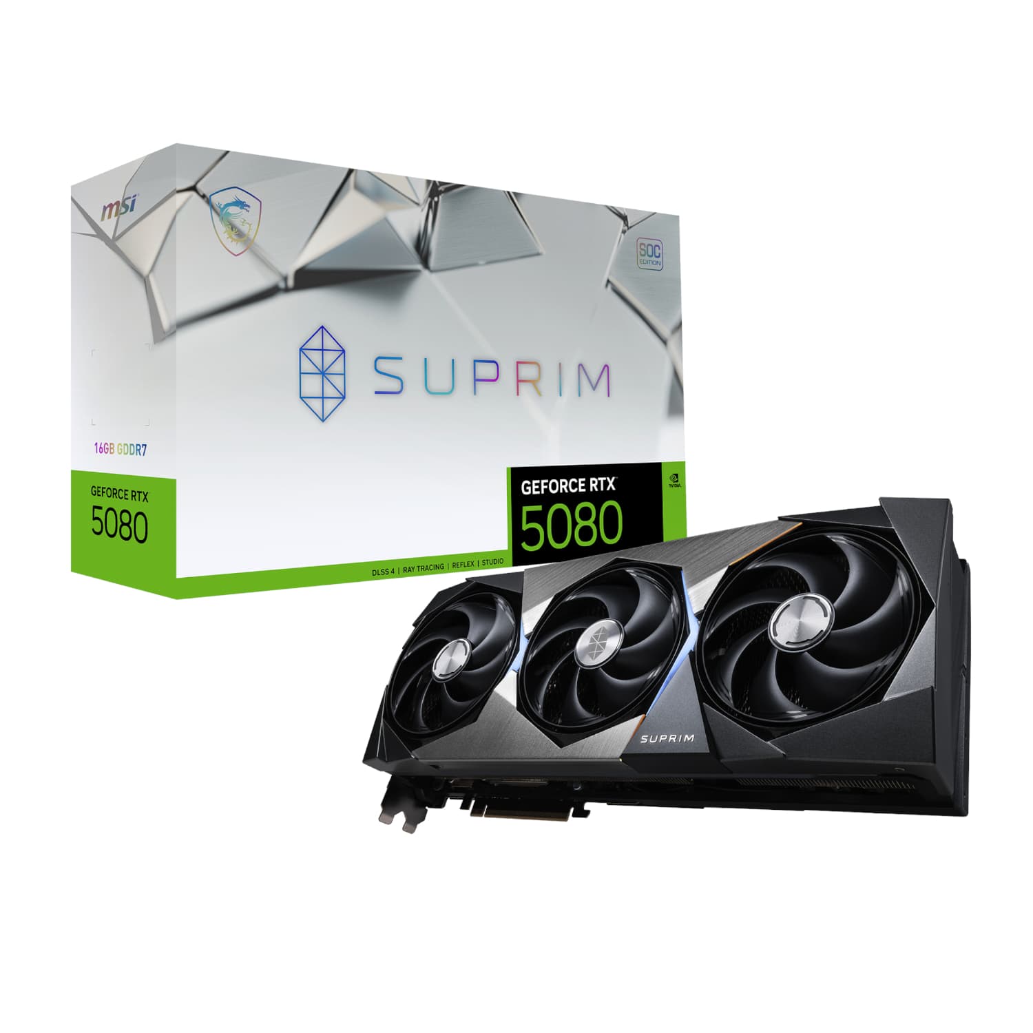 MSI GeForce RTX 5080 SUPRIM SOC 16G Graphics Card — image 1
