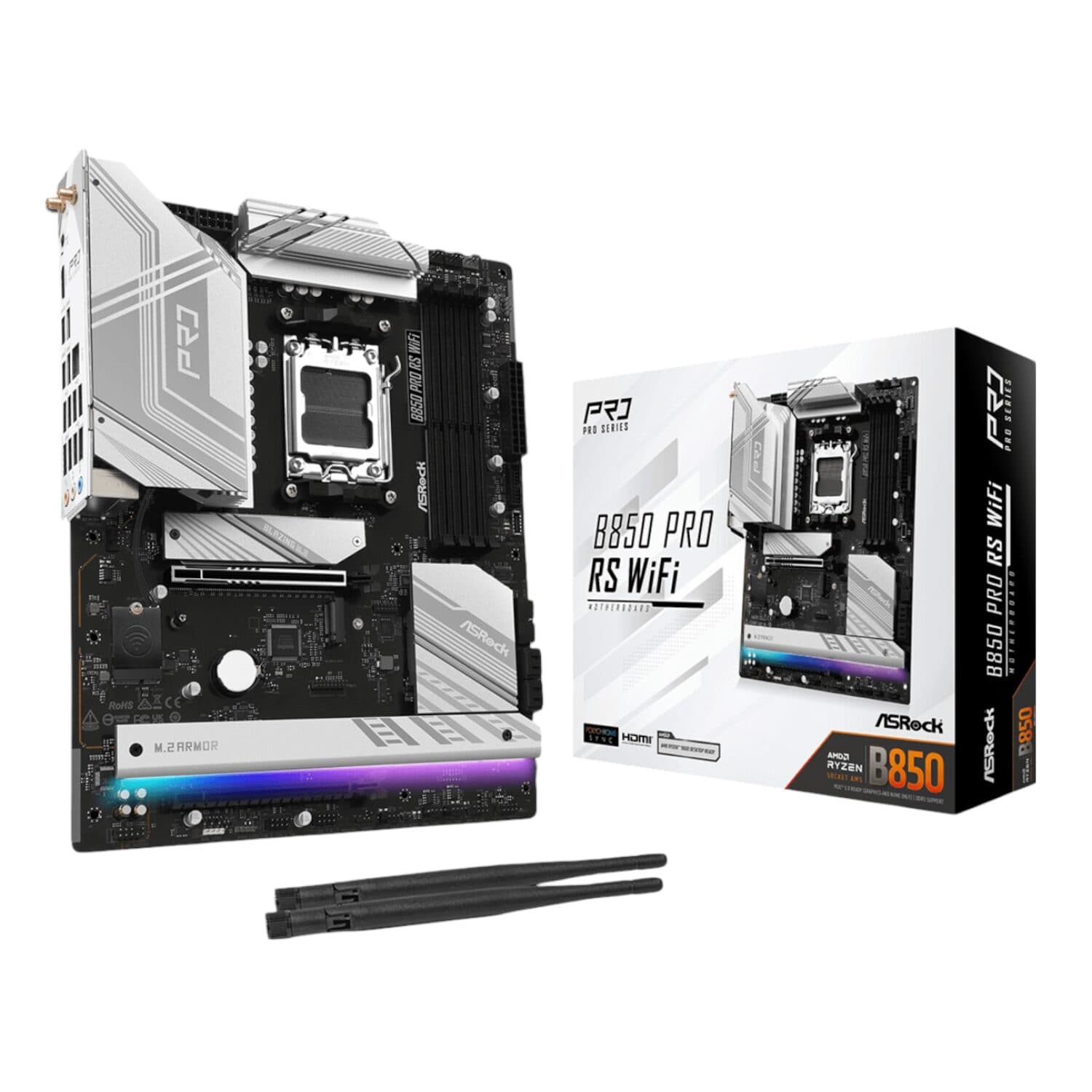 ASRock B850 Pro RS Wi-Fi ATX Motherboard (AMD AM5, DDR5, PCIe 5.0) — image 1