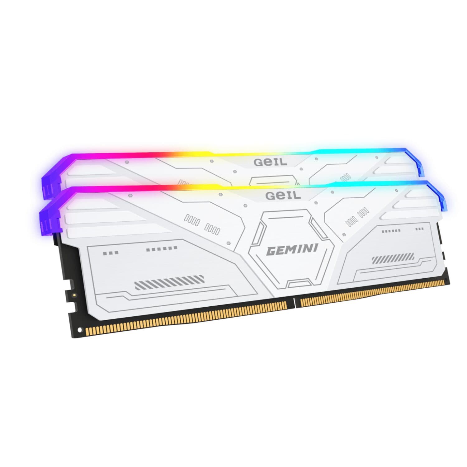 Geil Gemini RGB 64GB KIT(2X32GB) 6000MHz DDR5 Desktop Gaming Memory - White — image 1