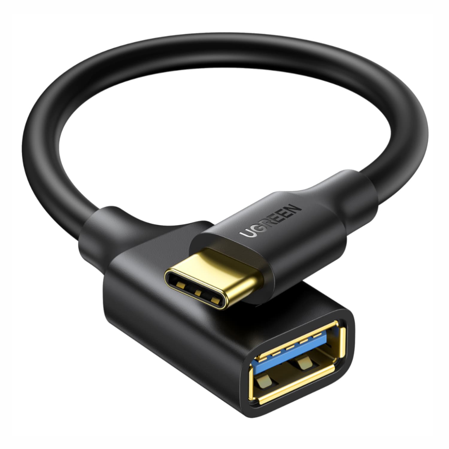 UGREEN Type-C to USB-A Adapter (Male to Female, 15cm)– Black — image 1