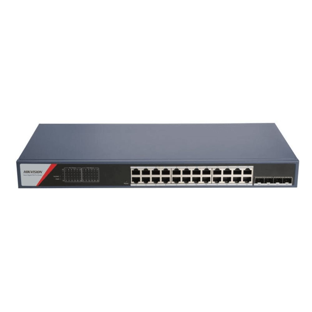 Hikvision 24 Port Gigabit Smart PoE Switch 2 Gigabit Fiber Ports