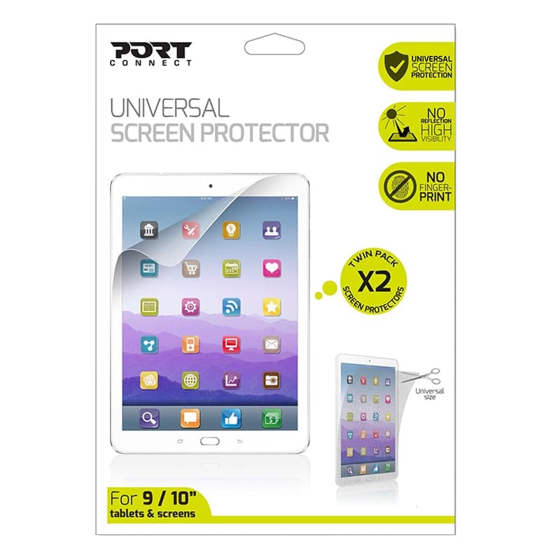 Port Connect Universal Screen Protector for 11" Tablets Twin Pack - Clear — image 1