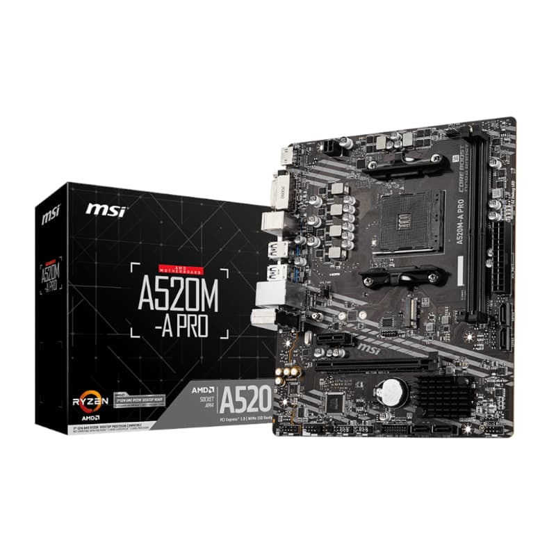 MSI A520M-A PRO AM4 AMD MATX Gaming Motherboard — image 1