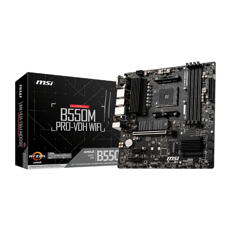 MSI B550M PRO-VDH WIFI AMD AM4 MATX Gaming Motherboard — image 1