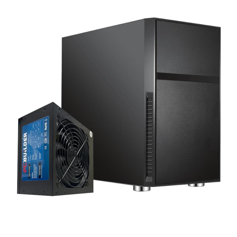 PCBuilder Black Box Micro-ATX Chassis + 300W PSU — image 1