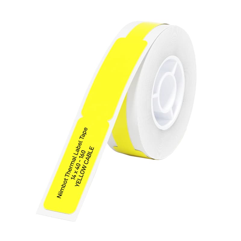 NIIMBOT D11/D110/D101/H1S Thermal Label 12.5x74mm - 65 Labels Per Roll - Yellow for Cable — image 1