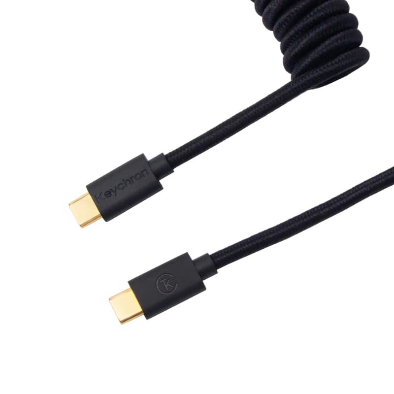 Keychron Coiled Aviator Cable - Black/Straight — image 1