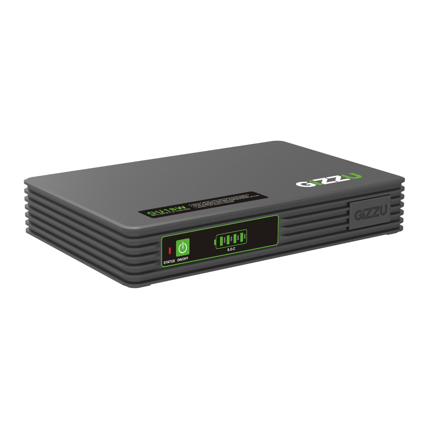 Gizzu SURF Simple 18W 55Wh LiFePO4 MINI DC UPS - Black — image 1