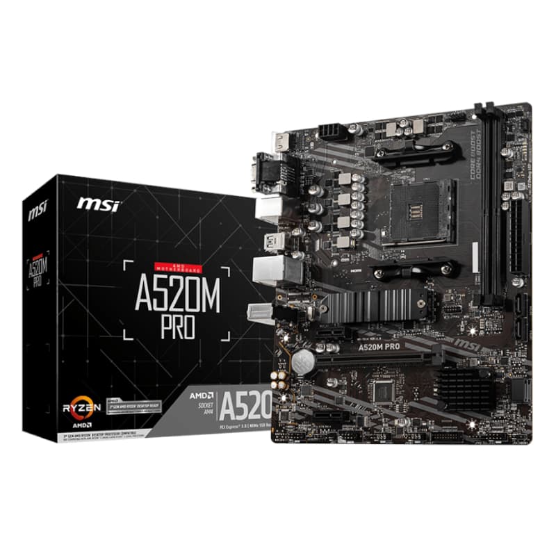MSI A520M-PRO AMD AM4 MATX Gaming Motherboard — image 1