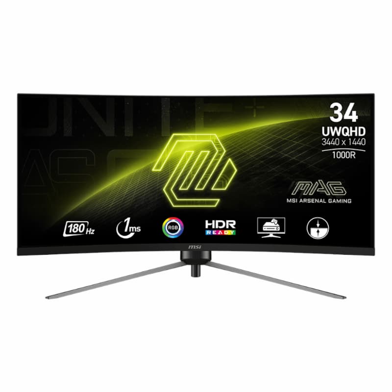 MSI MAG345CQR 34" Curved Gaming Monitor 3440x1440 (UWQHD) VA 1ms 180Hz — image 1