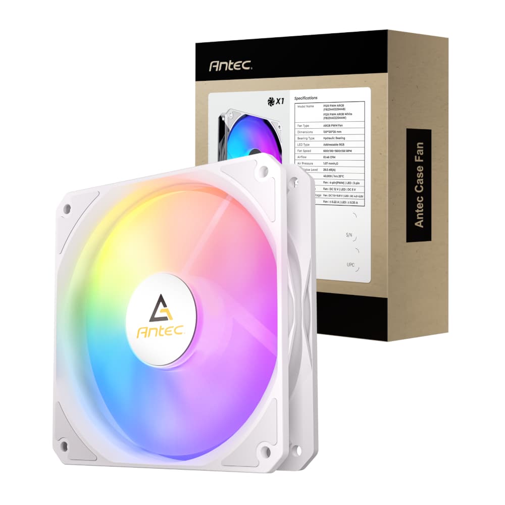 Antec P12 PWM 120mm ARGB Reverse Case Fan - White — image 1