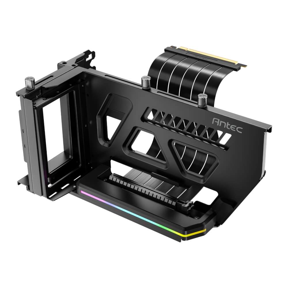 Antec SHIFT ARGB Vertical GPU Bracket with PCIe 4.0 Riser Cable - Black — image 1