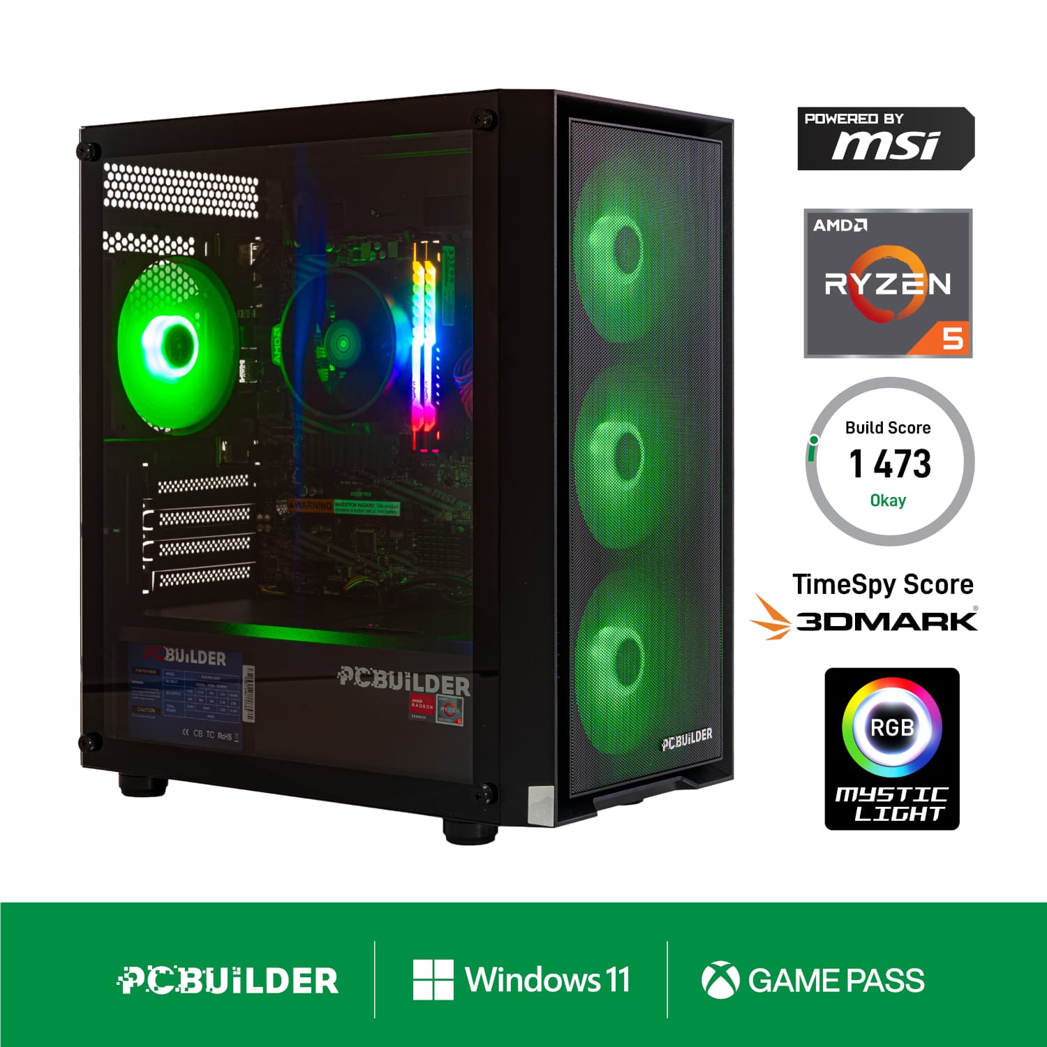 PCBuilder Ryzen 5 5600GT DEFENDER Windows 11 Gaming PC — image 1
