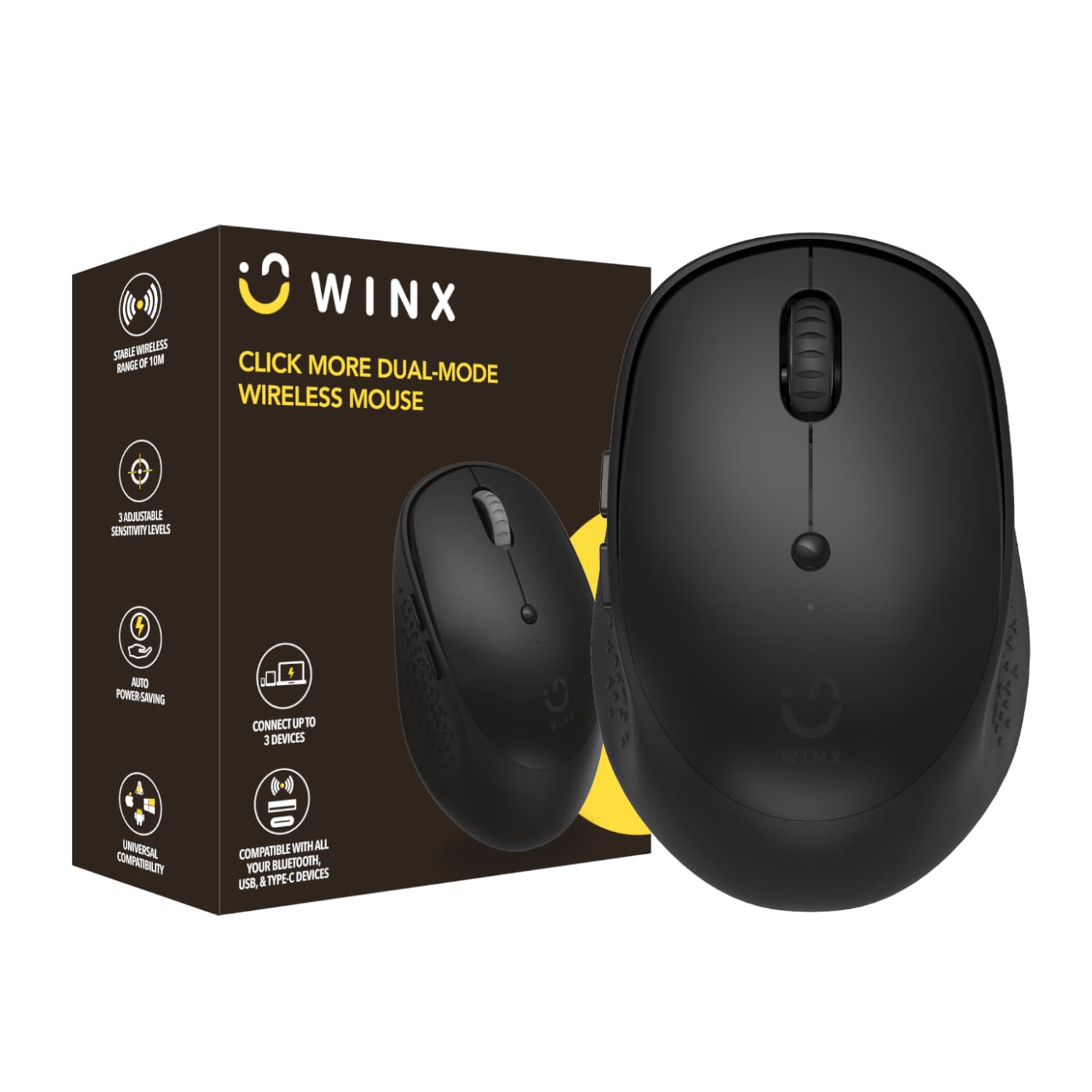 WINX CLICK More Dual-Mode Wireless Mouse - Black — image 1