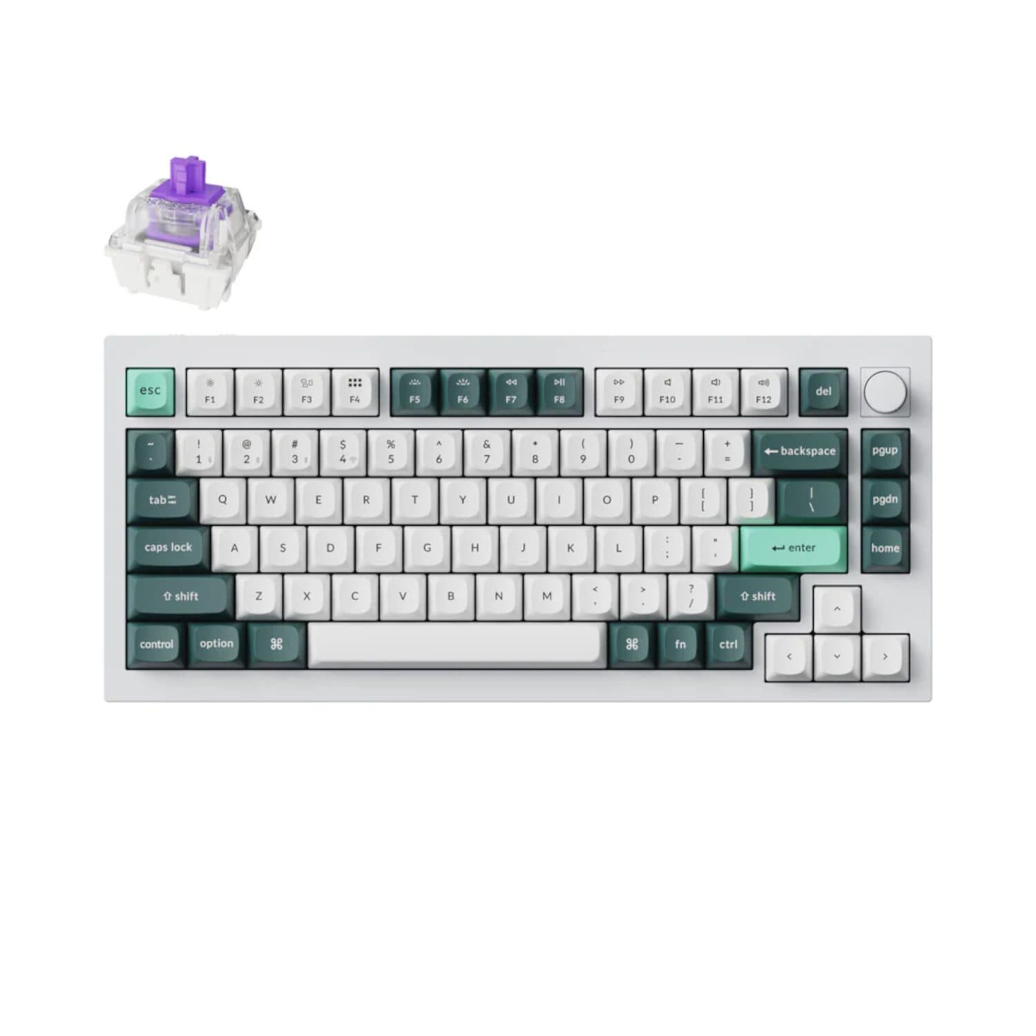 Keychron Q1H-P1 QMK Wireless Custom Keyboard - White — image 1