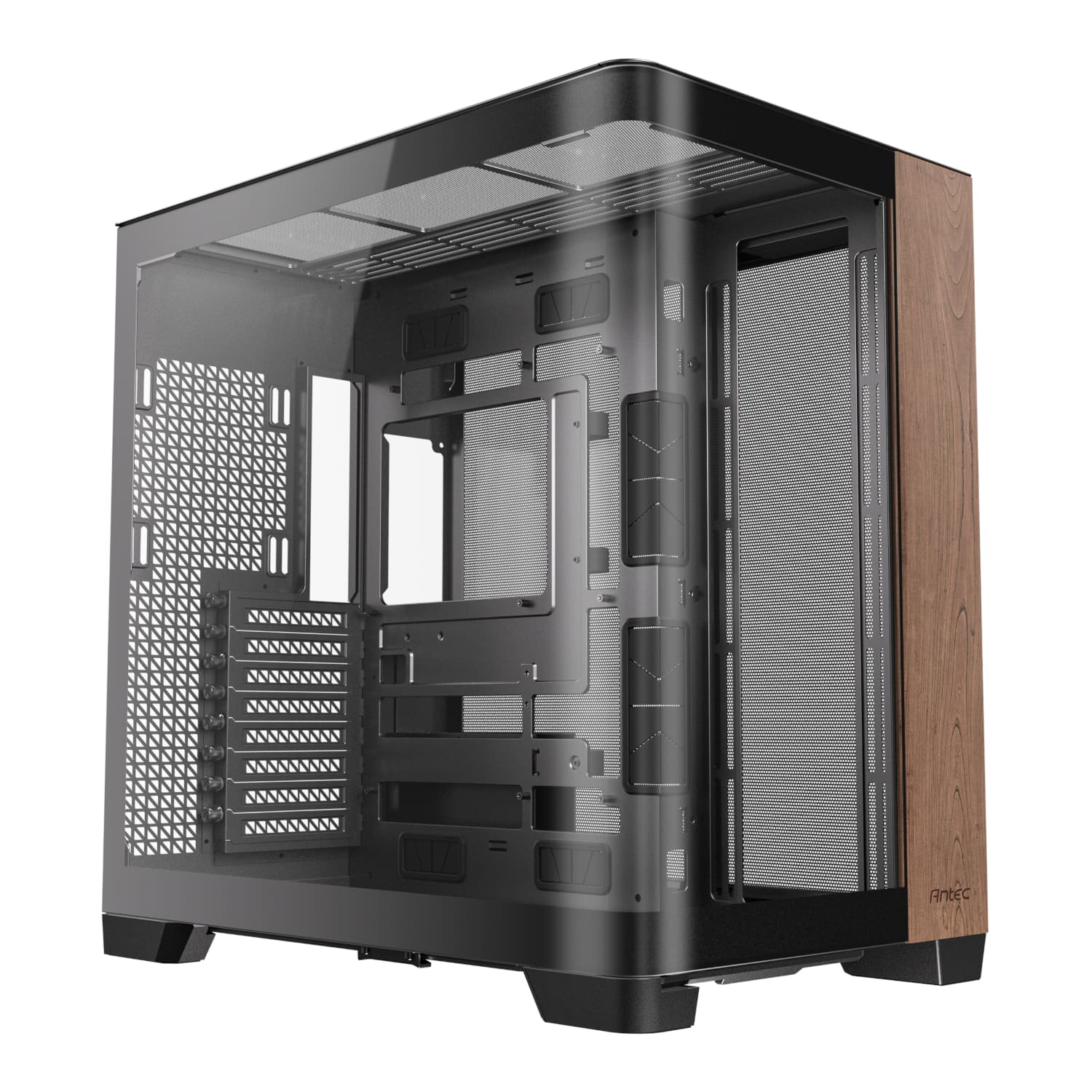 Antec C8 Curved Wood E-ATX | ATX | Micro-ATX | ITX Dual Chamber Gaming Chassis - Black — image 1
