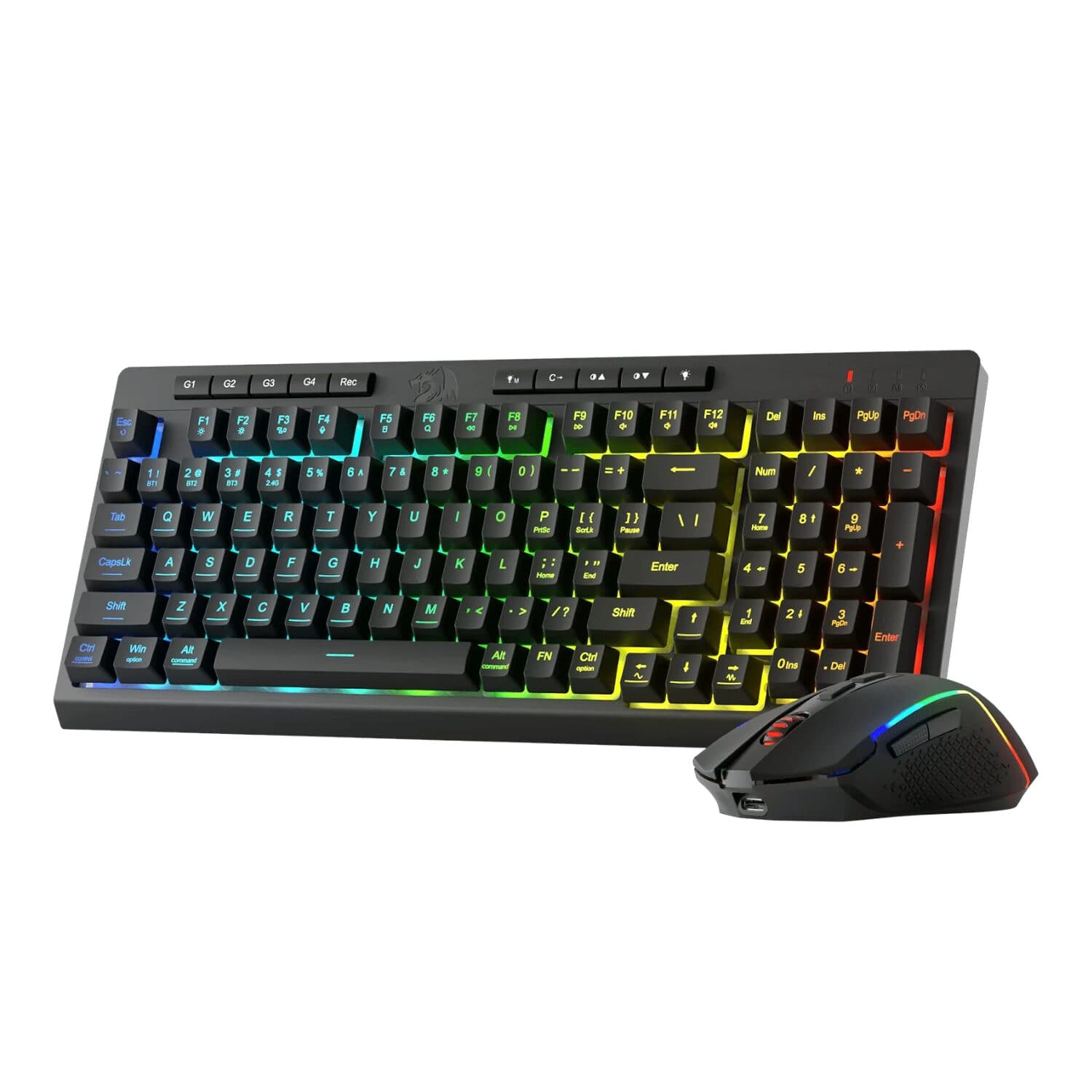 Redragon RYLO PRO S142 Tri-Mode RGB Gaming Keyboard and Mouse Combo — image 1