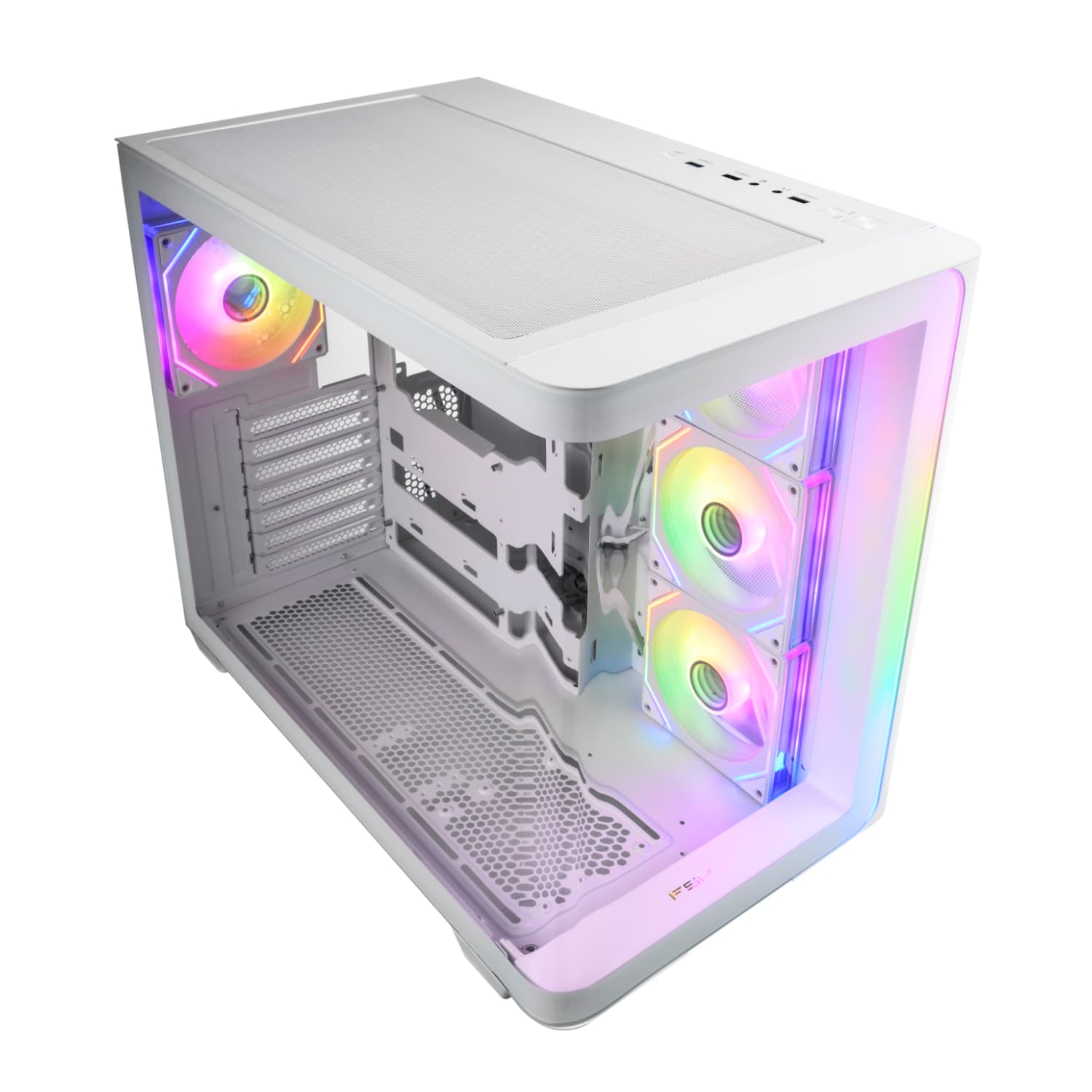 FSP M580 ARGB ATX Mid Tower Gaming Chassis - White — image 1