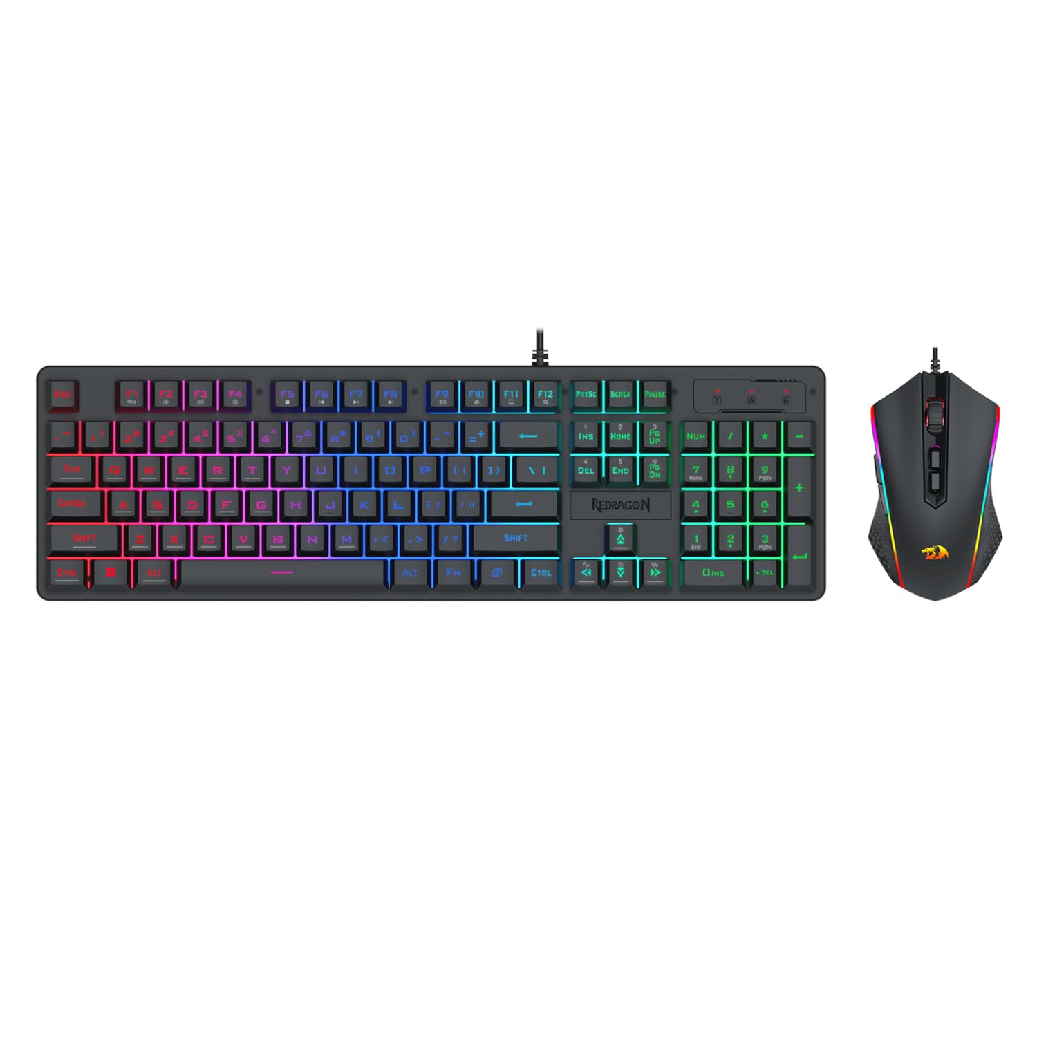 Redragon S107 RGB Gaming Essentials Wired Gaming Keyboard and Mouse Bundle — image 1