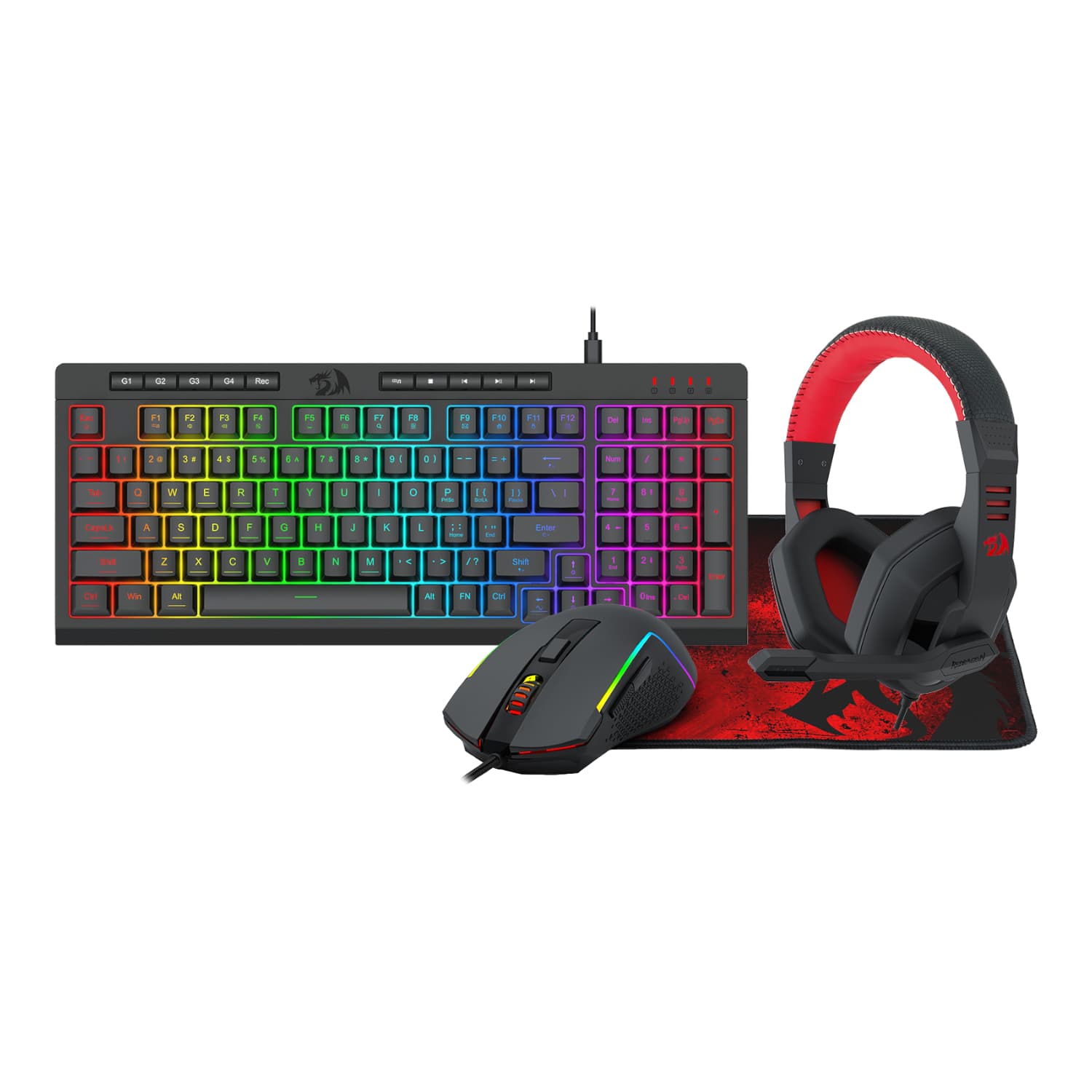 Redragon 4-in-1 Keyboard | Mouse | Mousepad | Headset Gaming Combo — image 1