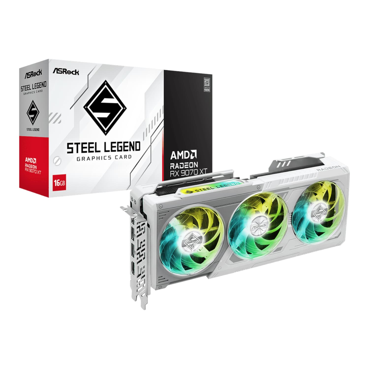 ASRock AMD Radeon RX 9070 XT Steel Legend 16GB Graphics Card — image 1