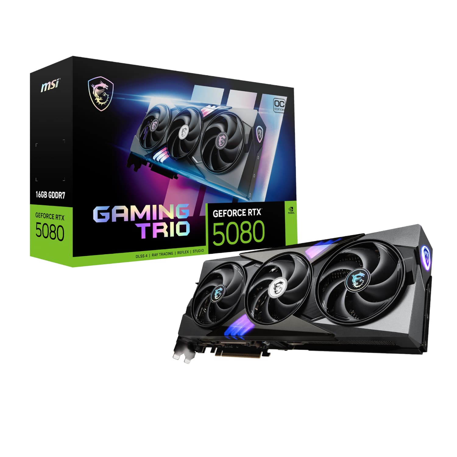 MSI GeForce RTX 5080 GAMING TRIO OC 16G Graphics Card — image 1