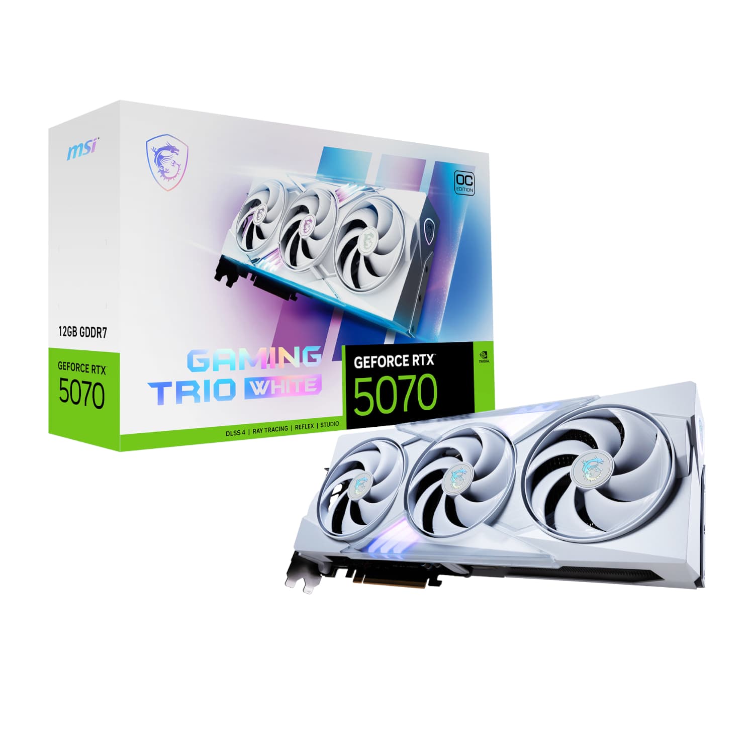 MSI GeForce RTX 5070 GAMING TRIO OC 12GB Graphics Card – White — image 1