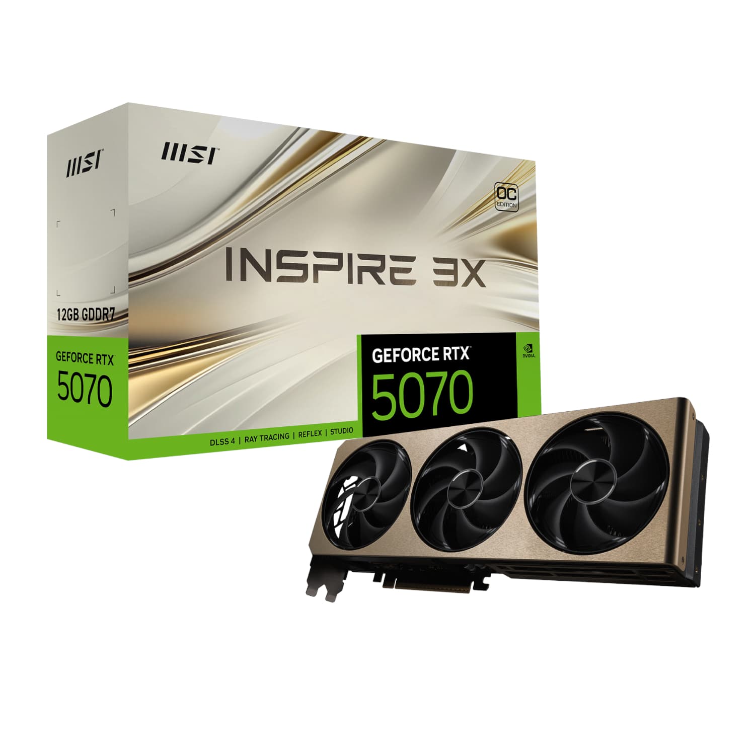 MSI GeForce RTX 5070 INSPIRE 3X OC 12GB Graphics Card — image 1