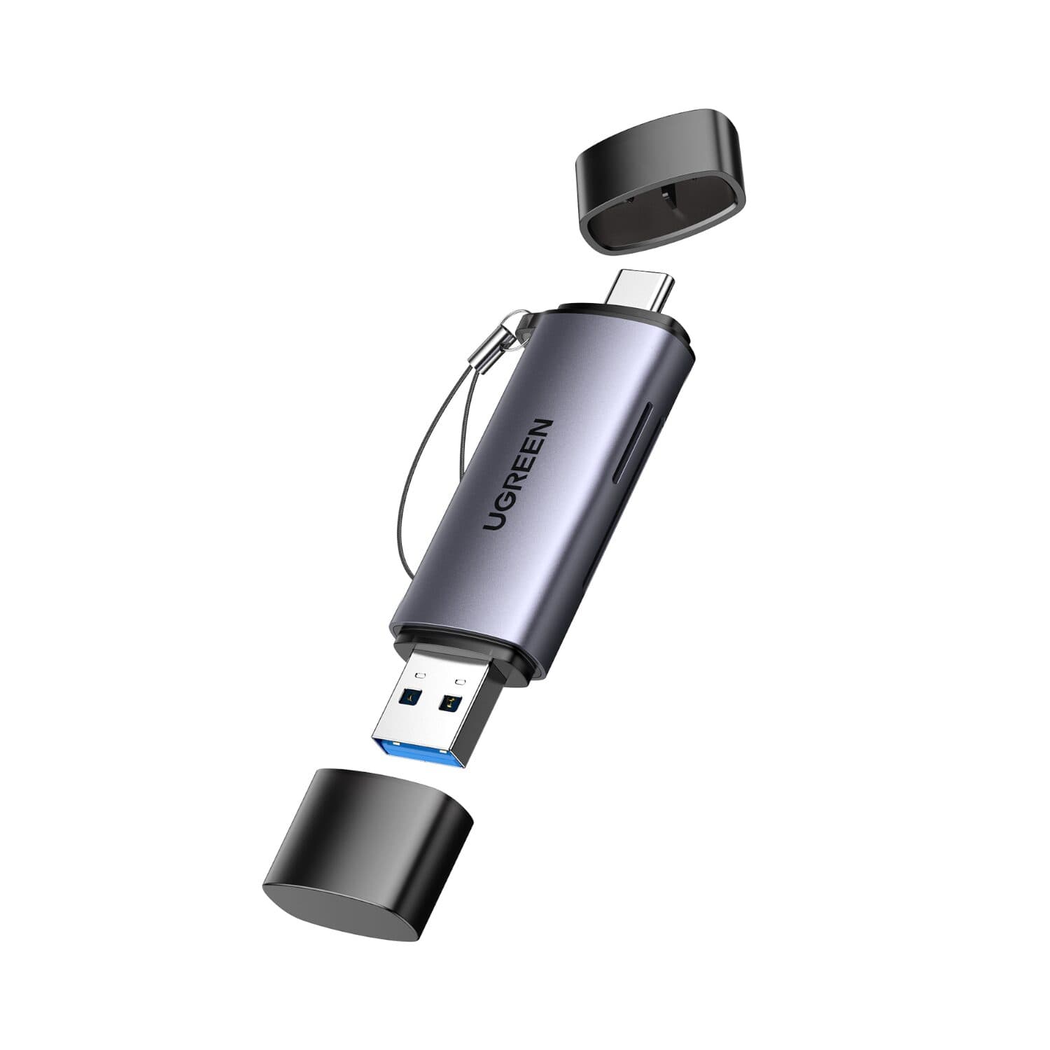 UGREEN CM185-50706 2-in-1 OTG Card Reader | Type-C | USB-A - Silver — image 1