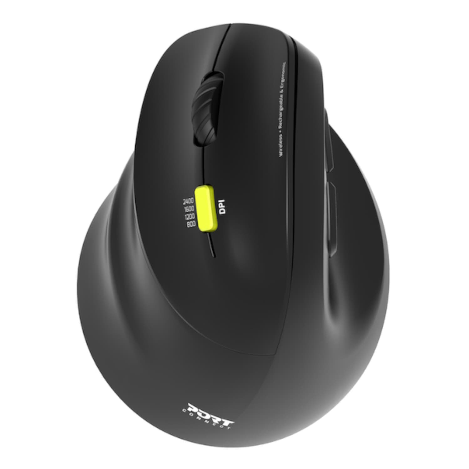 Port Connect Ergo Shape Rechargeable Wireless Mouse — image 1