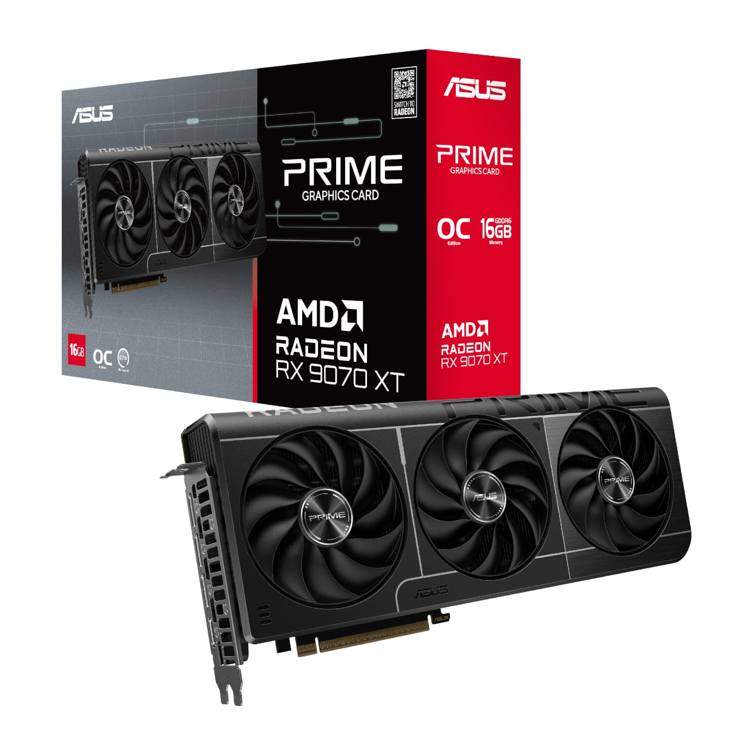 Asus Prime Radeon RX9070 XT OC Edition 16GB GDDR6 Graphics Card — image 1