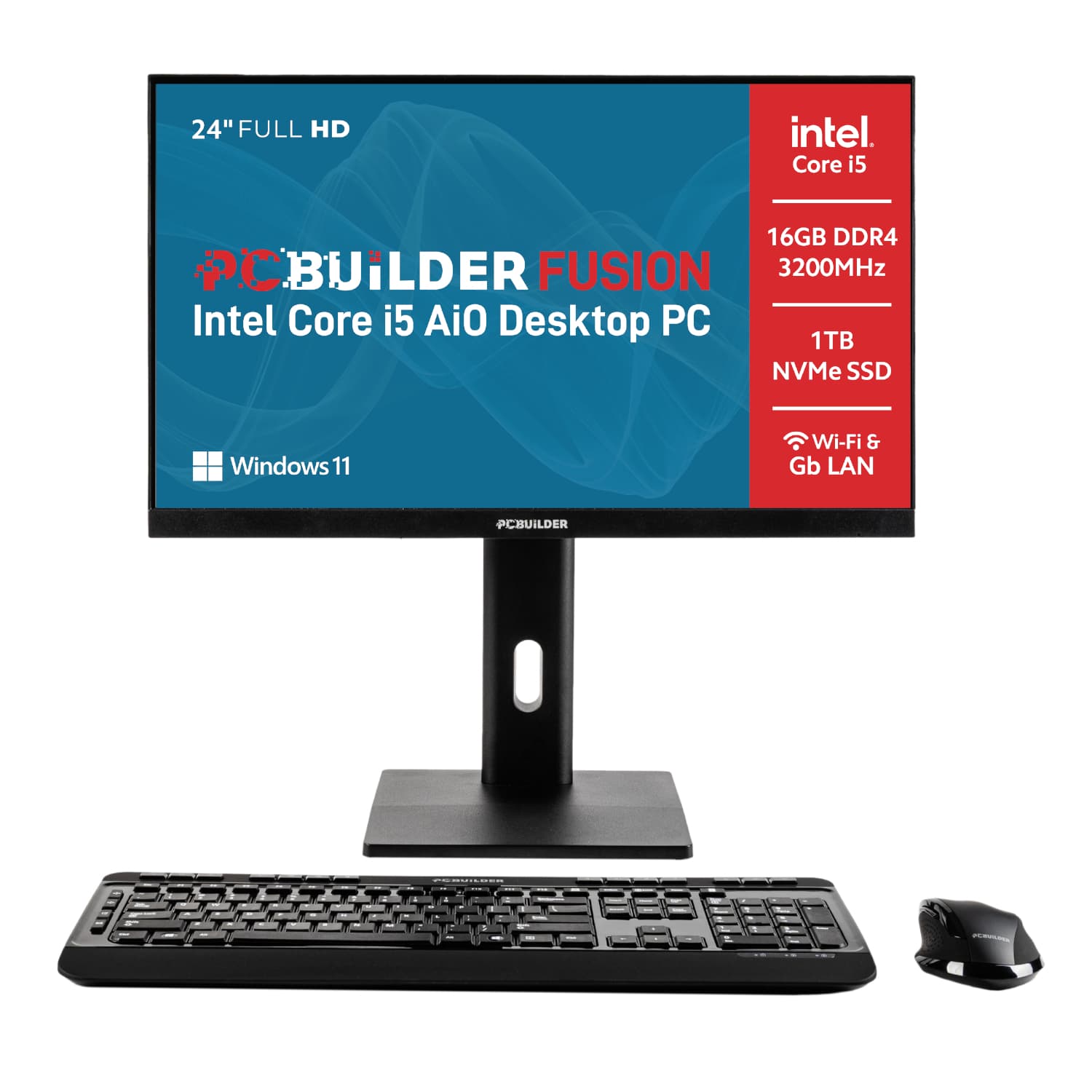 PCBuilder FUSION 24″ Intel Core i5-14400 Windows 11 AiO Desktop PC — image 1
