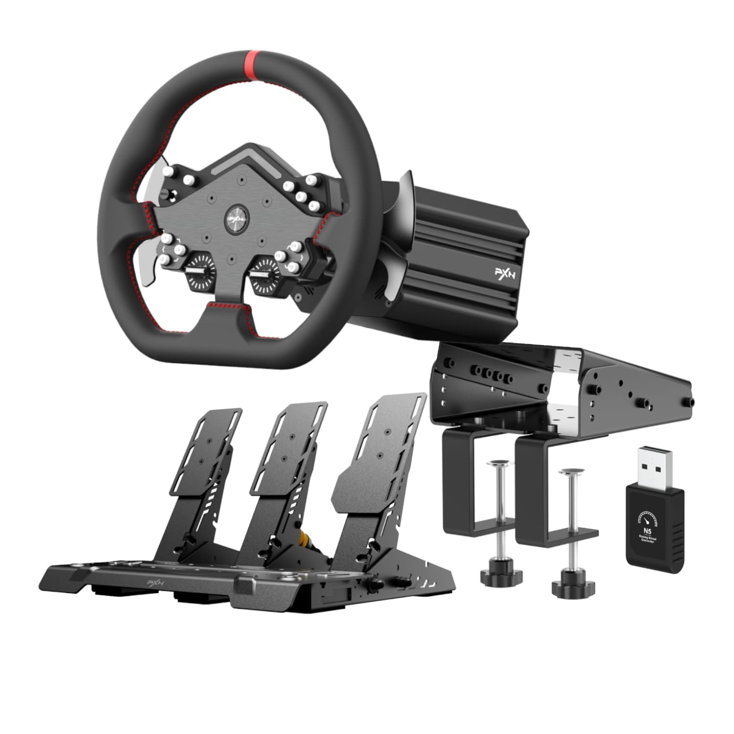 PXN V12 Lite Sim Racing Steering Wheel Bundle — image 1