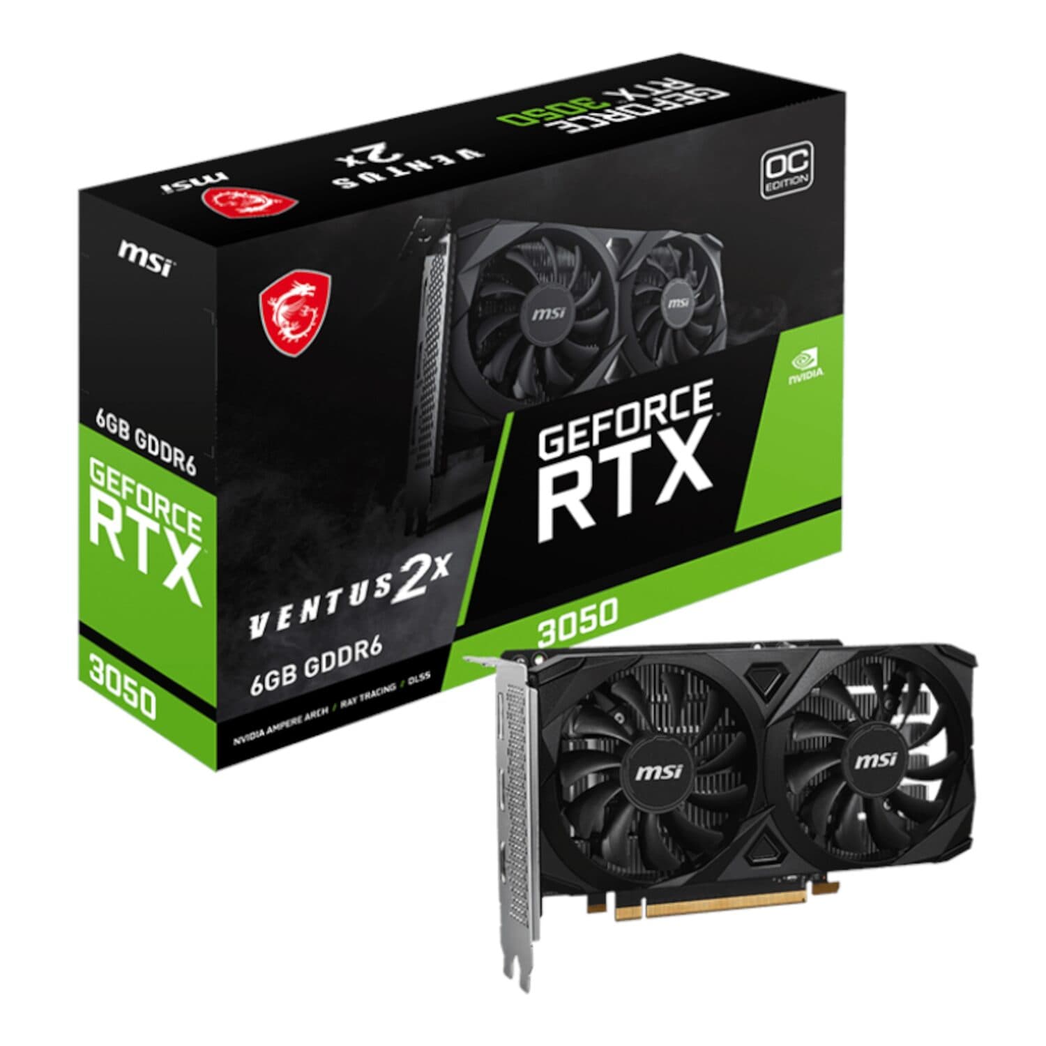 MSI GeForce RTX 3050 VENTUS 2X E 6GB OC Graphics Card — image 1