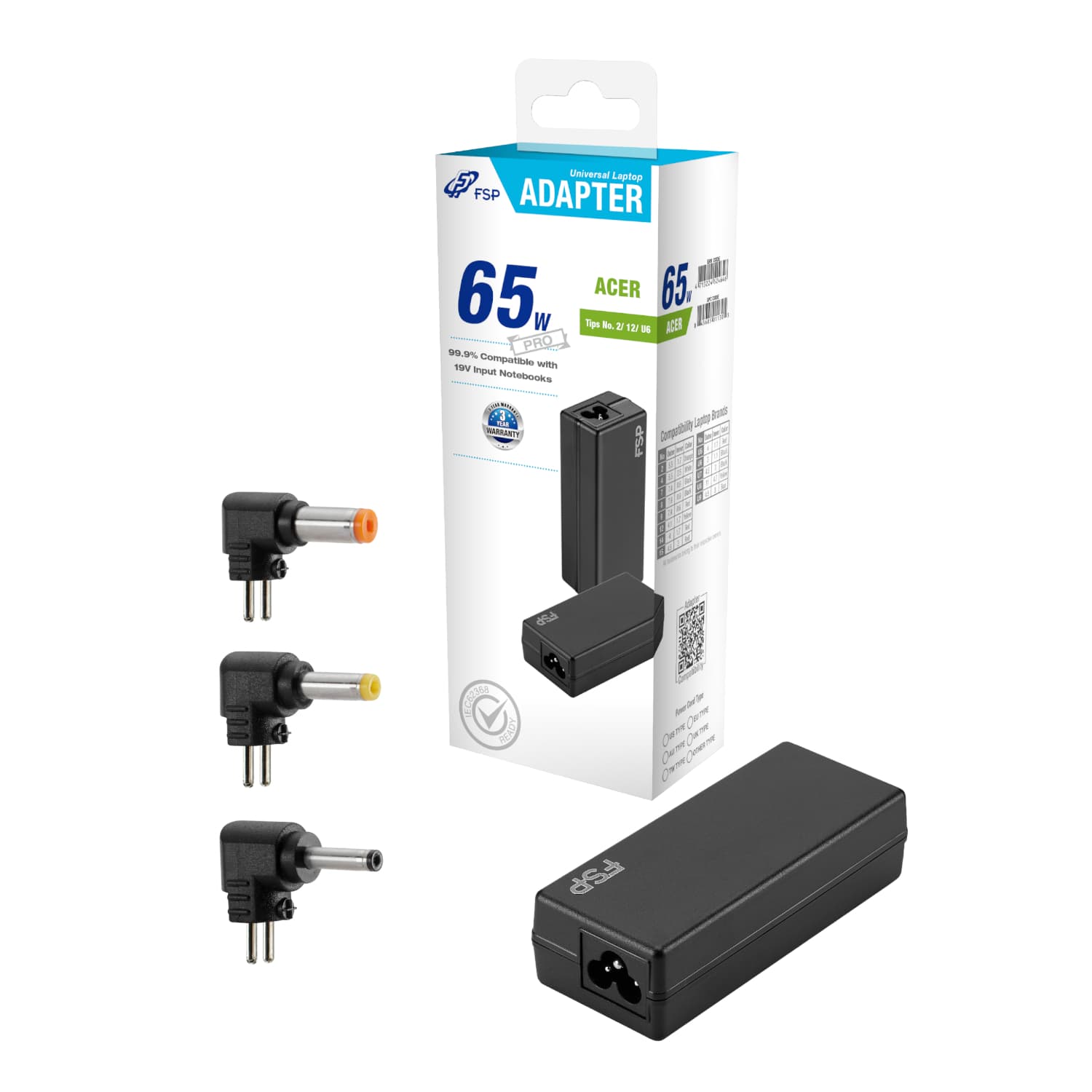 FSP PRO 65W Universal Laptop Adapter – Acer — image 1