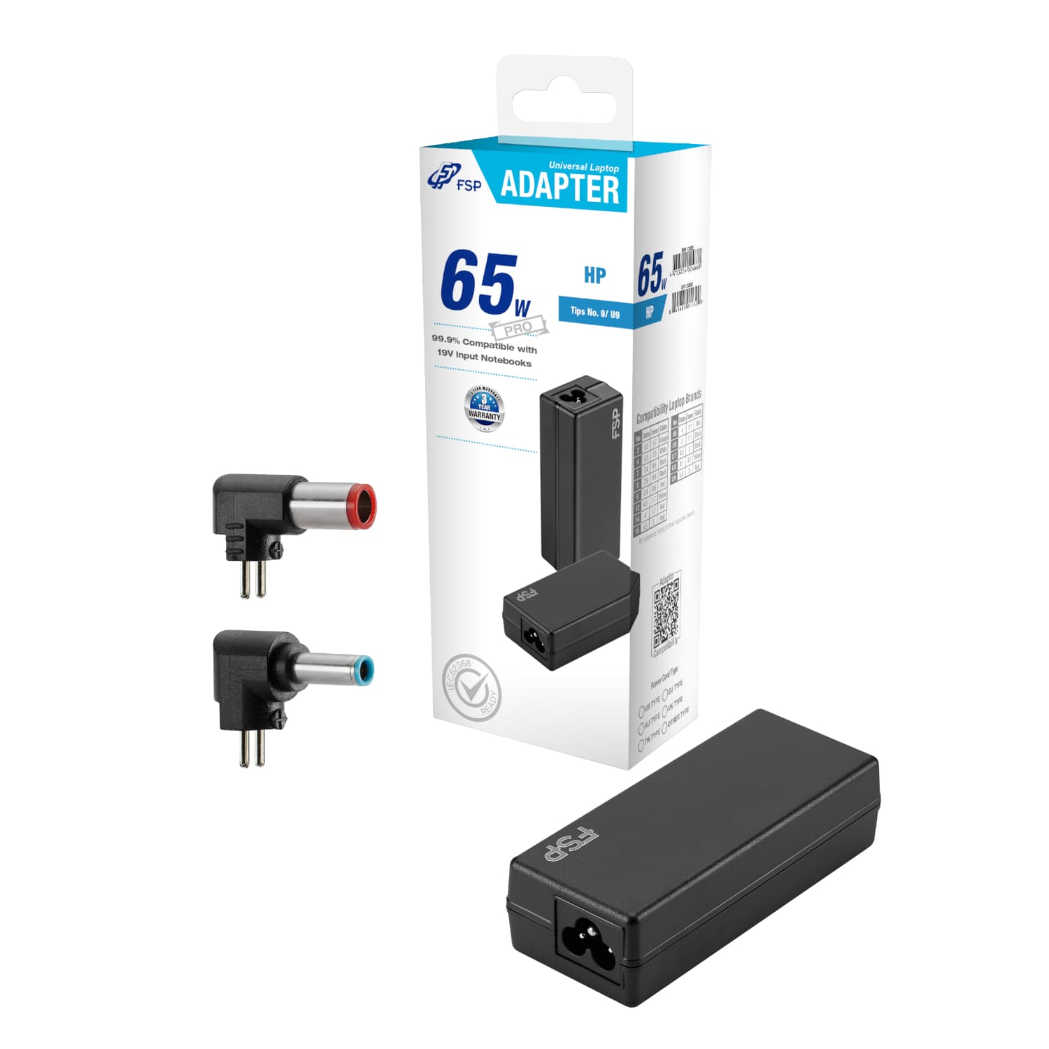 FSP PRO 65W Universal Laptop Adapter – HP — image 1