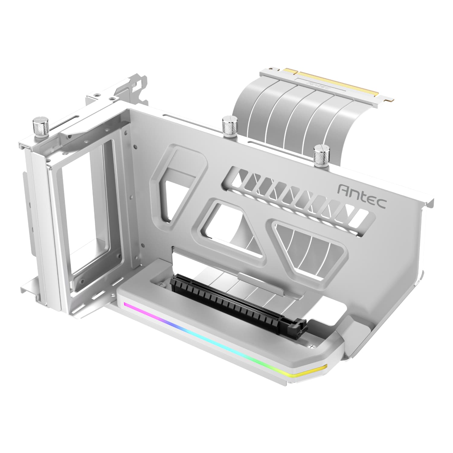 Antec SHIFT ARGB Vertical GPU Bracket with PCIe 4.0 Riser Cable – White — image 1